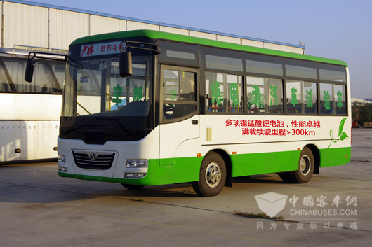 少林7米電動公交滿載續(xù)駛里程大于300km